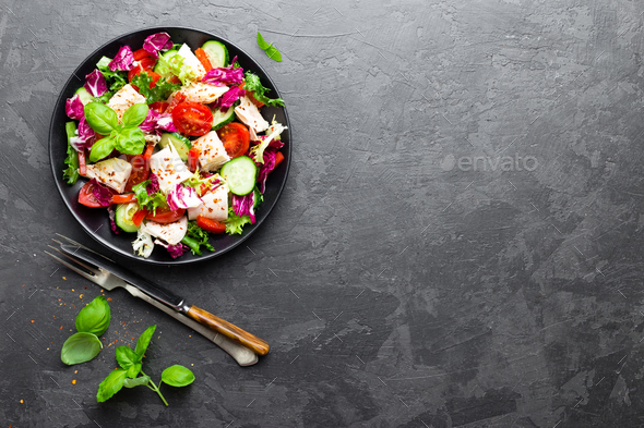 Salad with chicken meat - Stock Photo - Images
