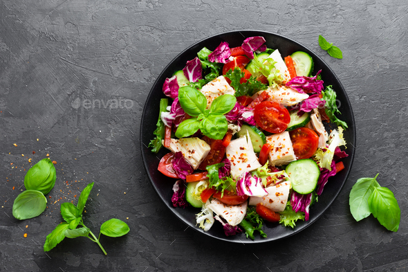 Salad with chicken meat - Stock Photo - Images