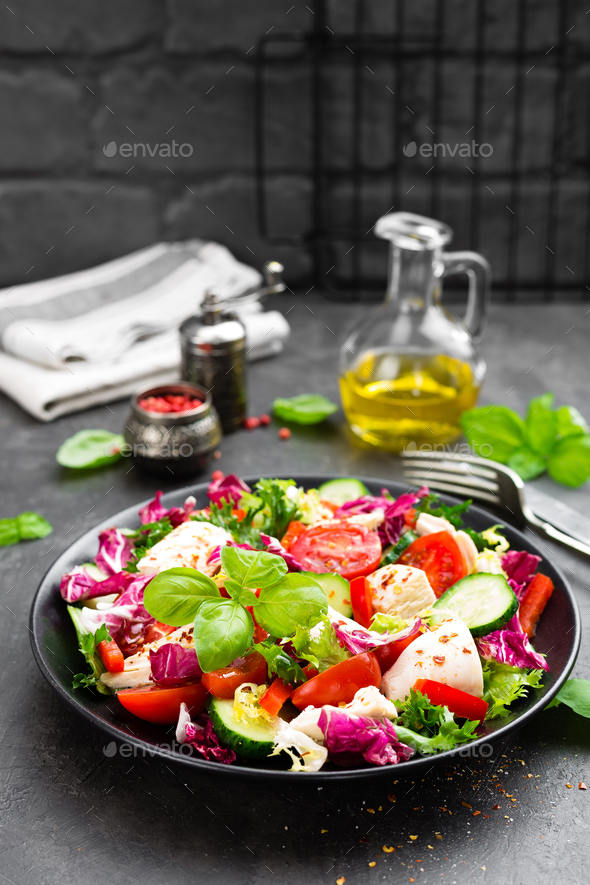 Salad with chicken meat - Stock Photo - Images