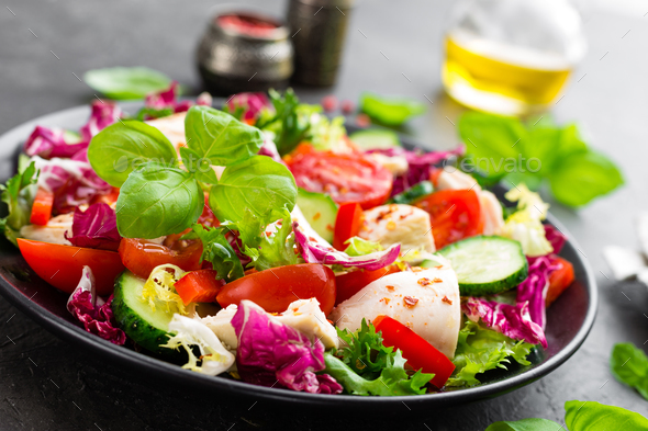 Salad with chicken meat - Stock Photo - Images