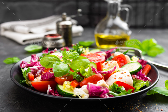 Salad with chicken meat - Stock Photo - Images