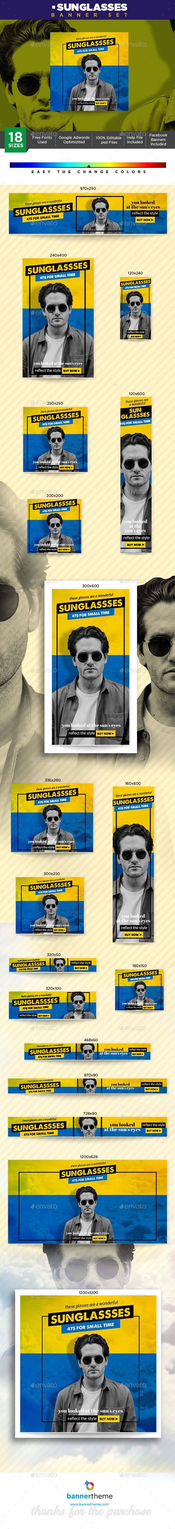 Sunglasses Banner - Banners & Ads Web Elements
