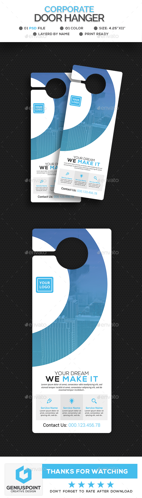 Corporate Door Hanger - Miscellaneous Print Templates