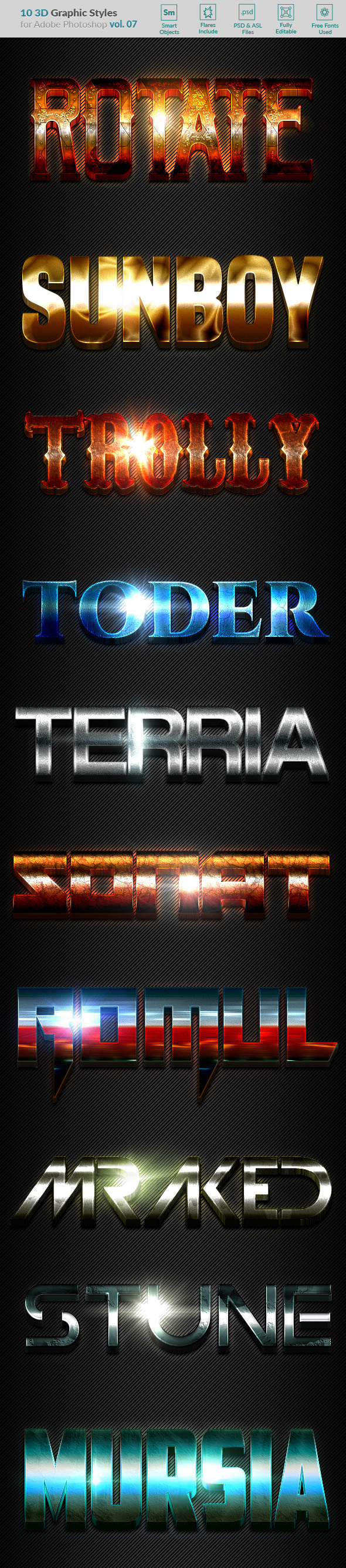 10 3D Styles vol. 07 - Text Effects Styles