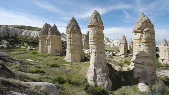 Fungous Forms of Sandstone in the Canyon near Cavusin Village in Cappadocia