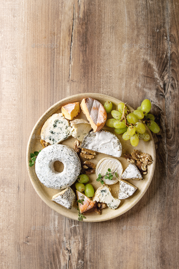 Cheese plate with honey - Stock Photo - Images