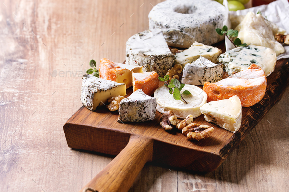 Cheese plate with honey - Stock Photo - Images