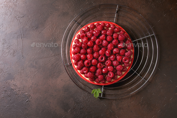Raspberry lemon tart - Stock Photo - Images