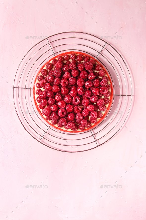 Raspberry lemon tart - Stock Photo - Images