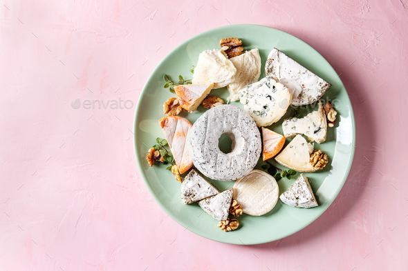 Cheese plate with honey - Stock Photo - Images