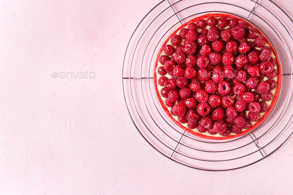 Raspberry lemon tart - Stock Photo - Images