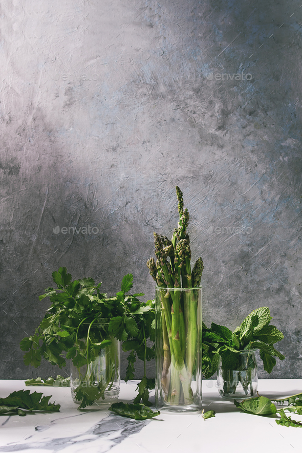 Asparagus ang greens - Stock Photo - Images