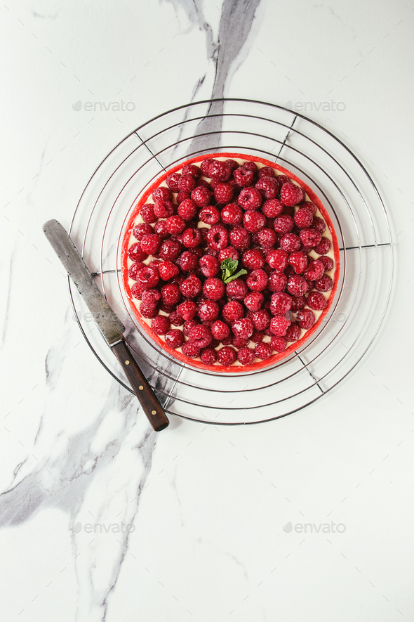 Raspberry lemon tart - Stock Photo - Images