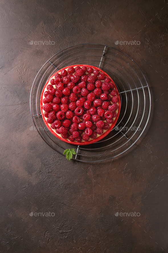 Raspberry lemon tart - Stock Photo - Images