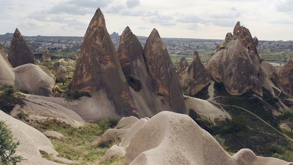 Fungous Forms of Sandstone in the Canyon Near Cavusin Village, Cappadocia, Nevsehir Province in the alt
