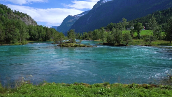 Lovatnet Lake Beautiful Nature Norway, Stock Footage | VideoHive