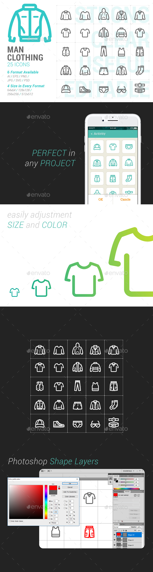 Clothing Man Mini Icon - Objects Icons