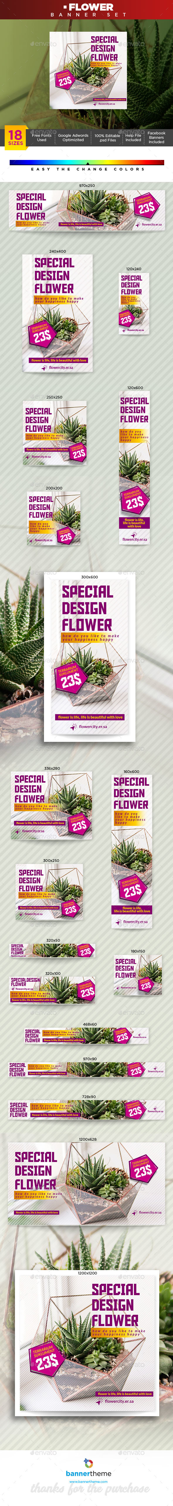 Flower Banner - Banners & Ads Web Elements