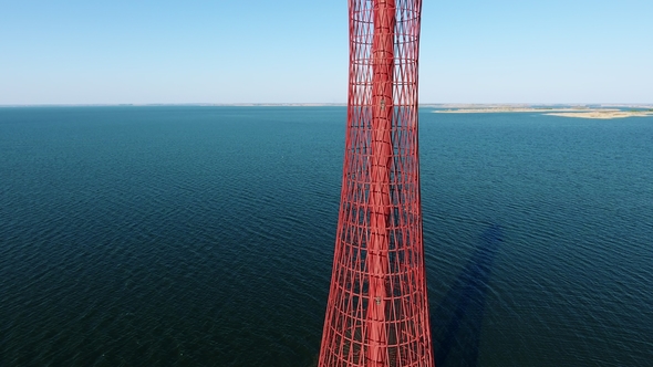  Impressive Red Beacon on the Black Sea Shelf in Ukraine at Sunset