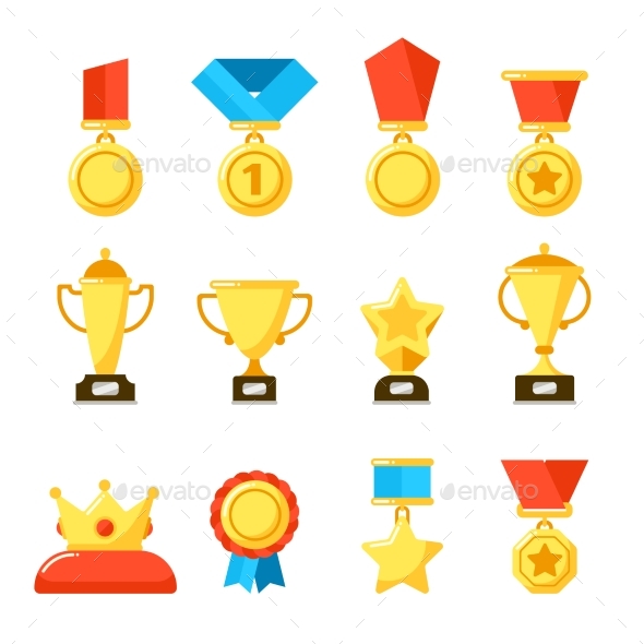Sport Trophy Award, Gold Championship Goblet - Miscellaneous Vectors