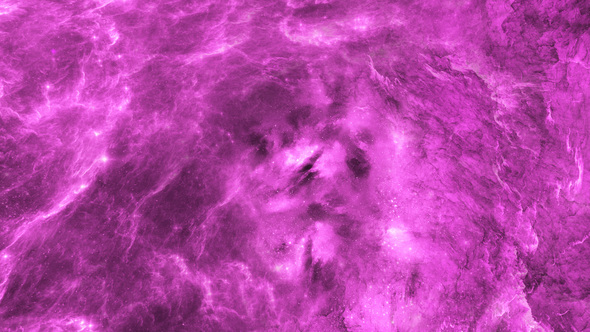 Travel Through Abstract Pink Space Nebula