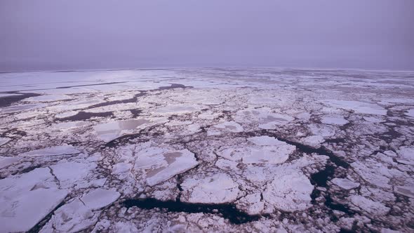 Icebreaker Sail Thru Arctic Water Ocean
