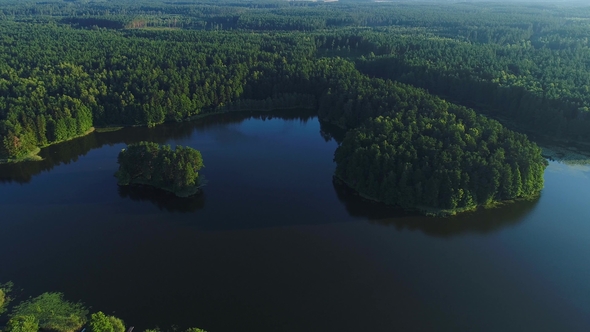 Beautiful Lake Aerial View