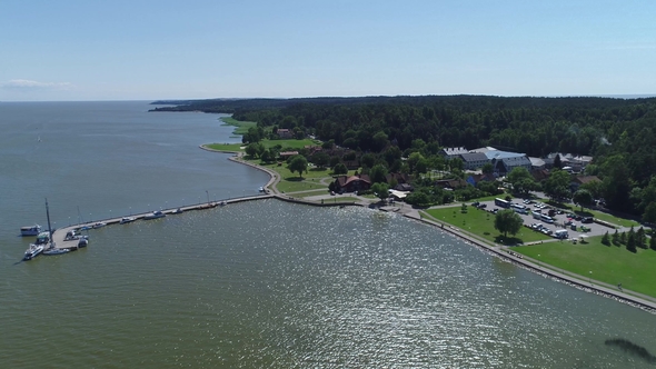 Flight Over Harbor at the Shore