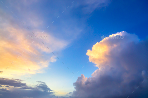 Dramatic Sunset Sky Approaching Thunderstorm Clouds Stock Photo By Stevanzz