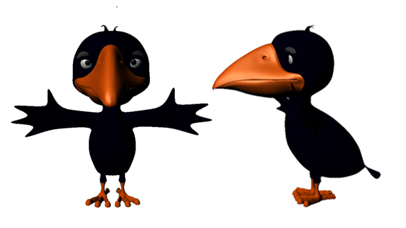 Crow Cartoon Low - 3Docean 21943143