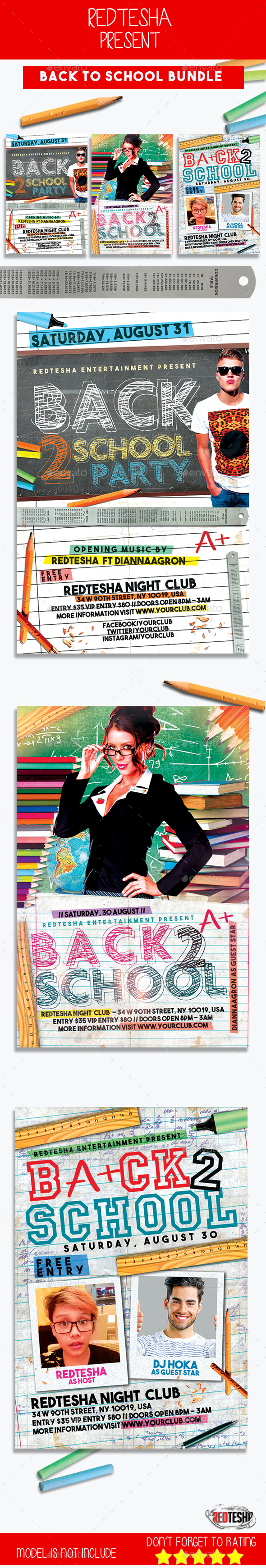 Back to School Bundle - Events Flyers
