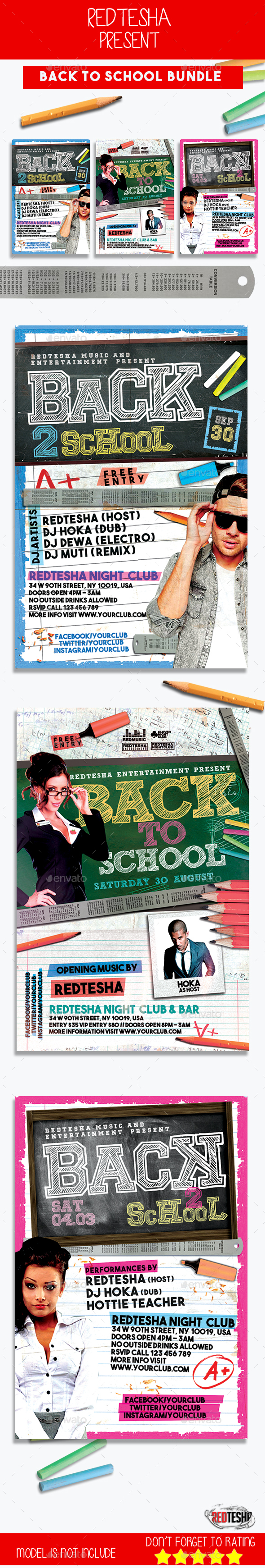 Back to School Bundle - Events Flyers