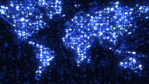 Global Network Communications World Map