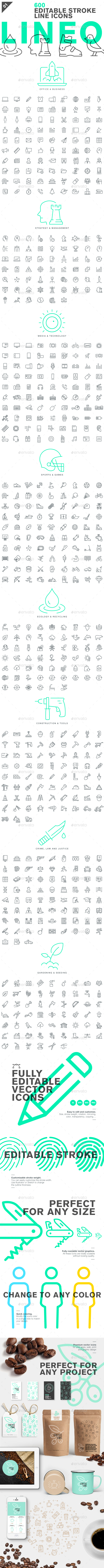 Lineo - Pack 1 - 600 Icons - Icons