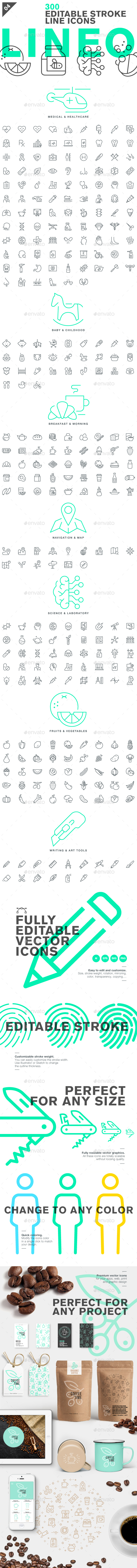 Lineo - Pack 4 - 300 Icons - Icons