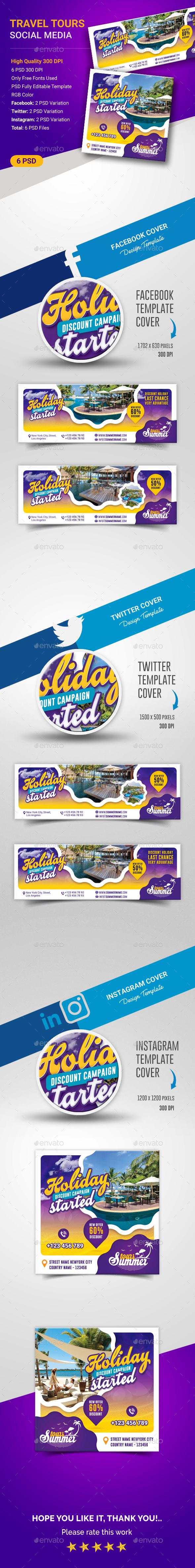 Travel Tour Social Media - Social Media Web Elements