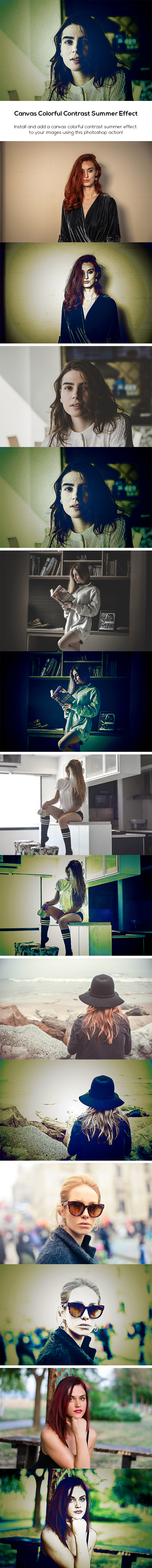 Canvas Colorful Contrast Summer Effect - Photo Effects Actions