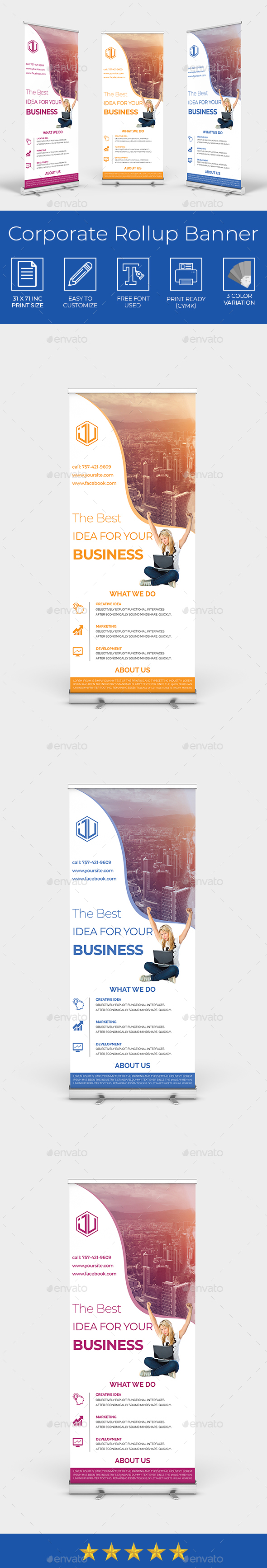 Corporate Roll-up Banner - Signage Print Templates
