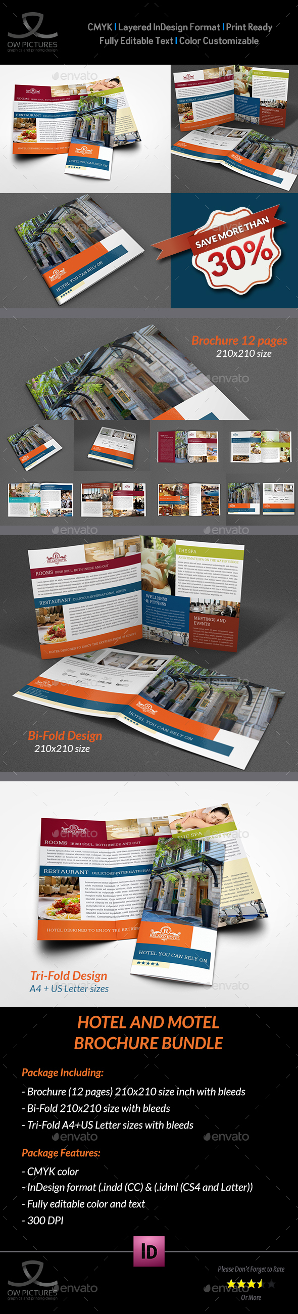 Hotel and Motel Brochure Bundle - Brochures Print Templates
