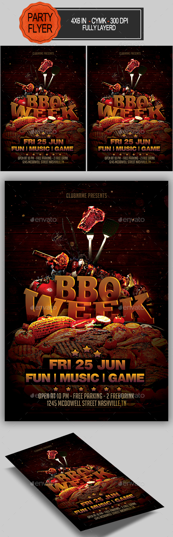 BBQ Flyer - Clubs & Parties Events