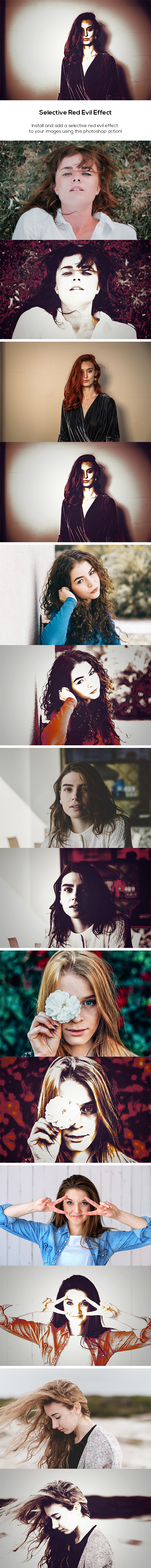 Selective Red Evil Effect - Photo Effects Actions