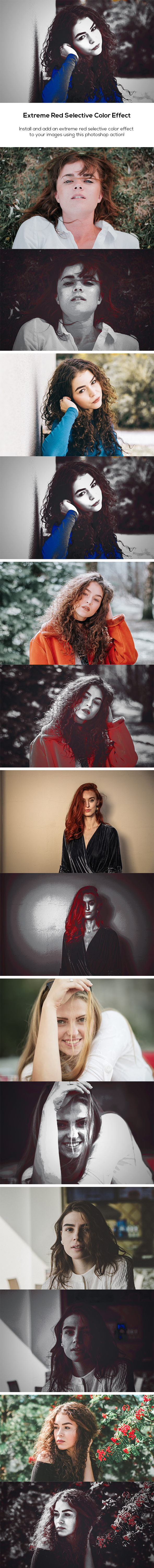 Extreme Red Selective Color Effect - Photo Effects Actions