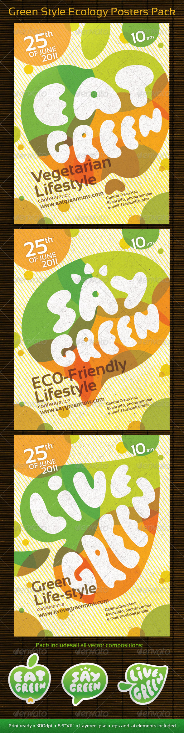 Green Style Ecology Posters Pack - Print Templates