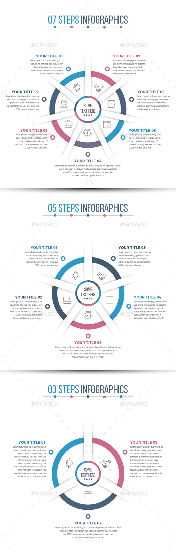 Business Circle Infographics (03 to 07 Odd Steps) - Infographics