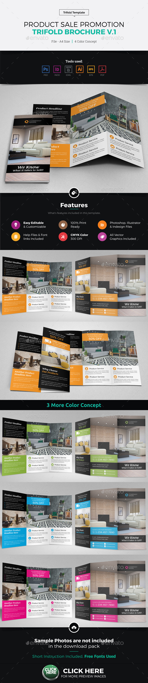 Product Sale Promotion Trifold Brochure v1 - Catalogs Brochures