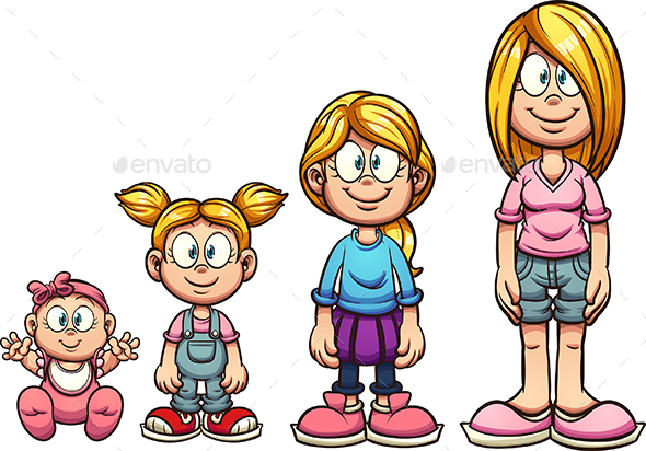Girl Growing Up - People Characters