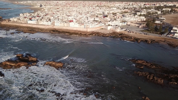 Aerial View Medieval Essaouira Old City, Morocco alt