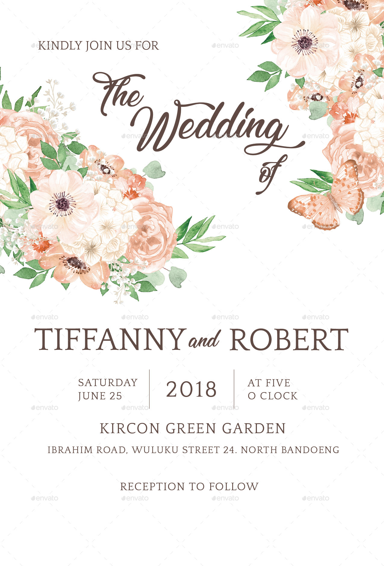 Floral Wedding Invitation By Sinzo GraphicRiver