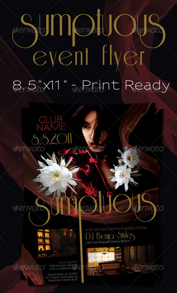 Sumptuous Flyer - Clubs & Parties Events
