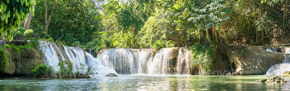 Panorama Chet Sao Noi waterfall in national park_-3 - Stock Photo - Images